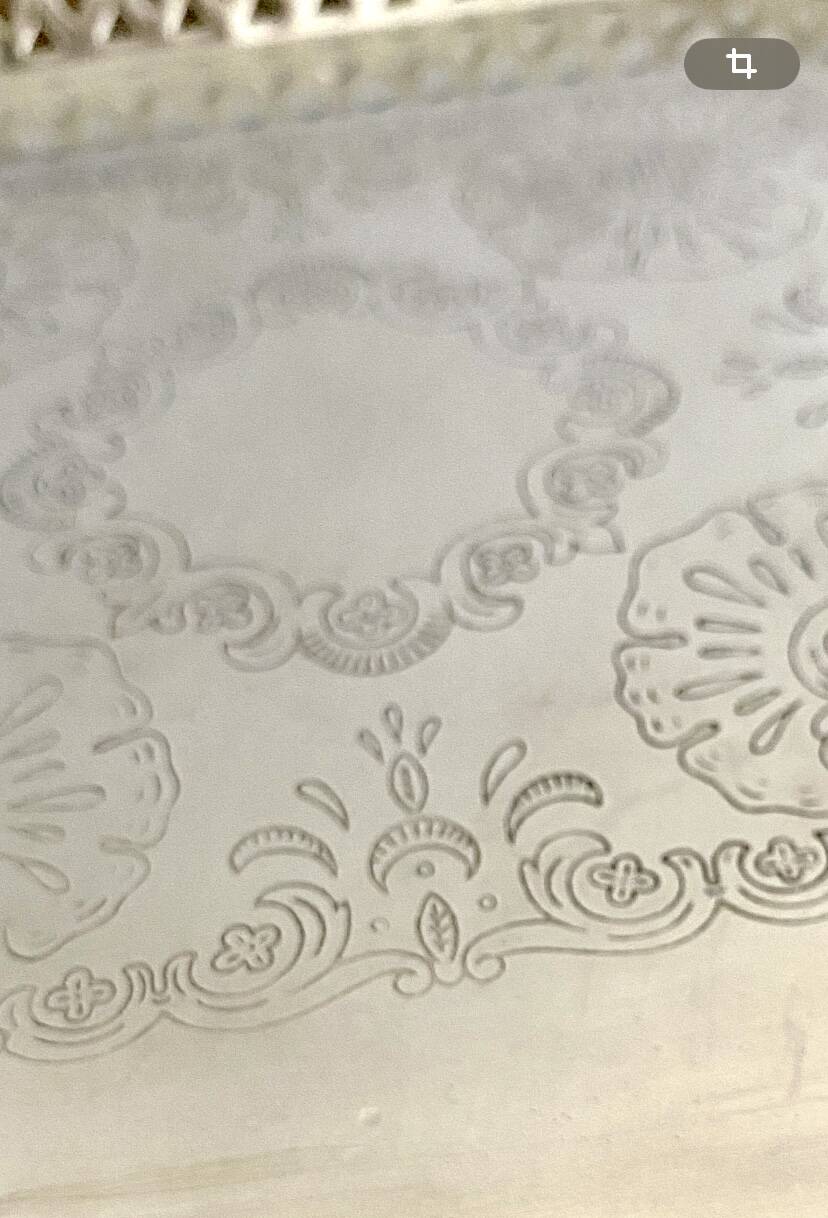 Silver metal tray, 1950s