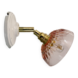 Vintage pink glass lampshade - tableware collection