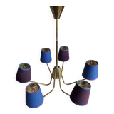 Vintage Scandinavian luminaire with 6 branches