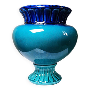 Vase/cache-pot faïence - turquoise