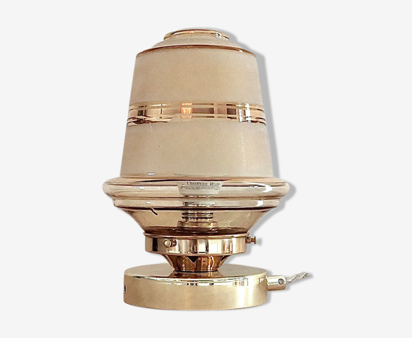 Lampe globe en verre granité