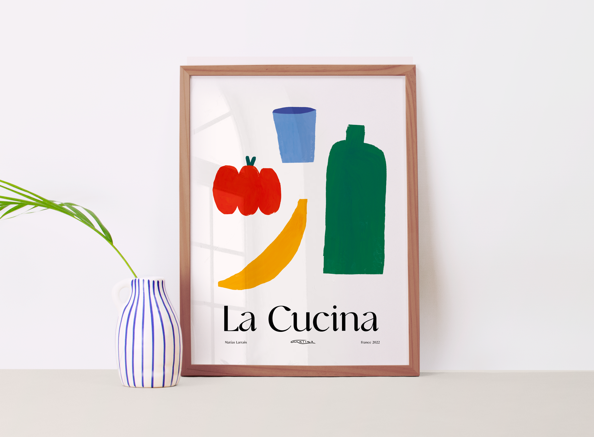 Wall poster minimalist kitchen banana pepper 50cm*70cm