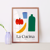 Affiche murale cuisine minimaliste poivron banane 50cm*70cm
