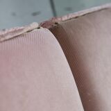 Cinna, pair of armchairs foam and velvet ras pink pale, France, circa 1970
