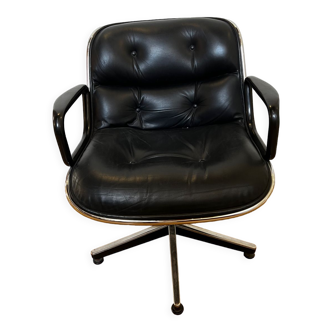 Fauteuil cuir Charles Pollock, Édition knoll