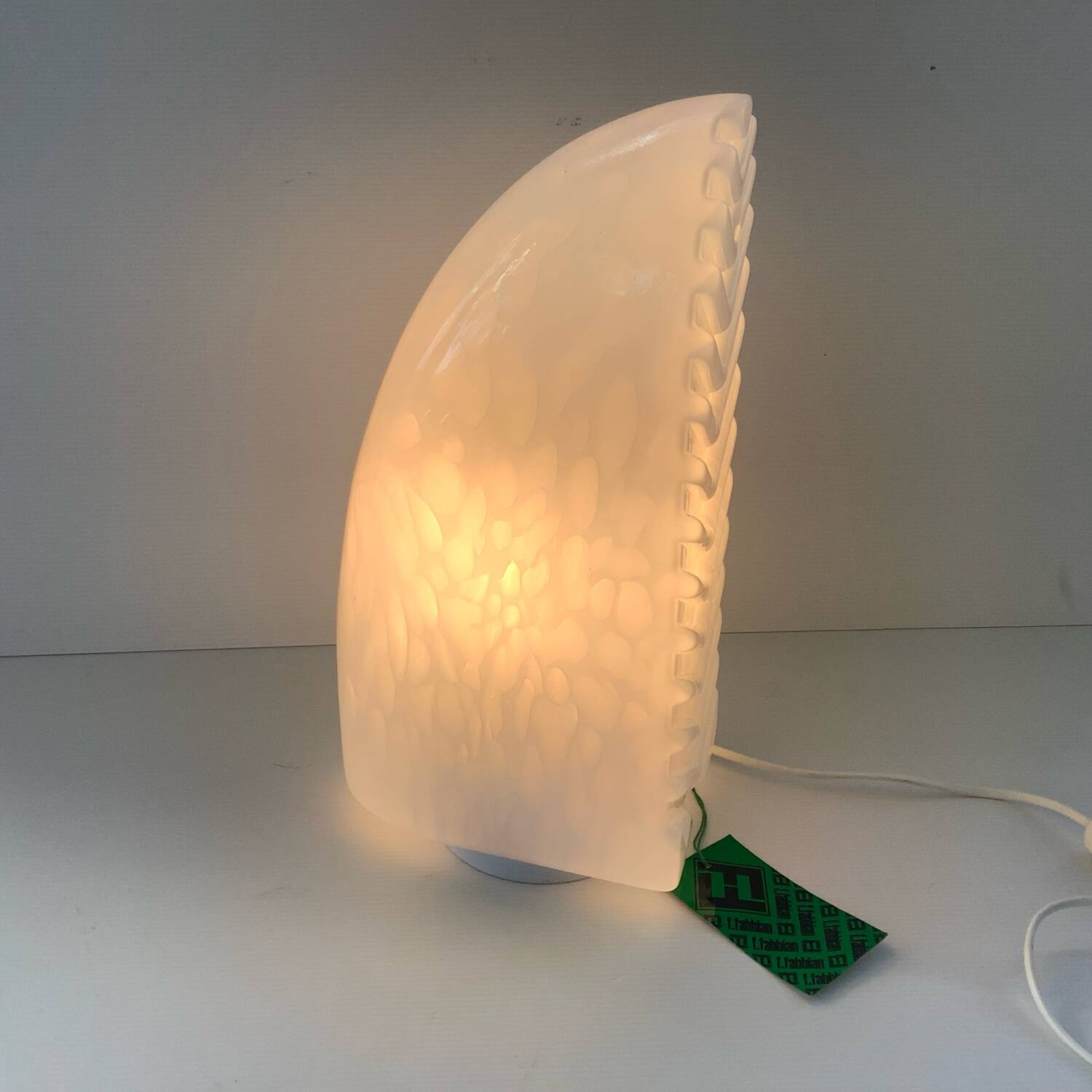 Vintage Fabbian Italy Passarola Lamp Murano Marble Glass Rare Chevron