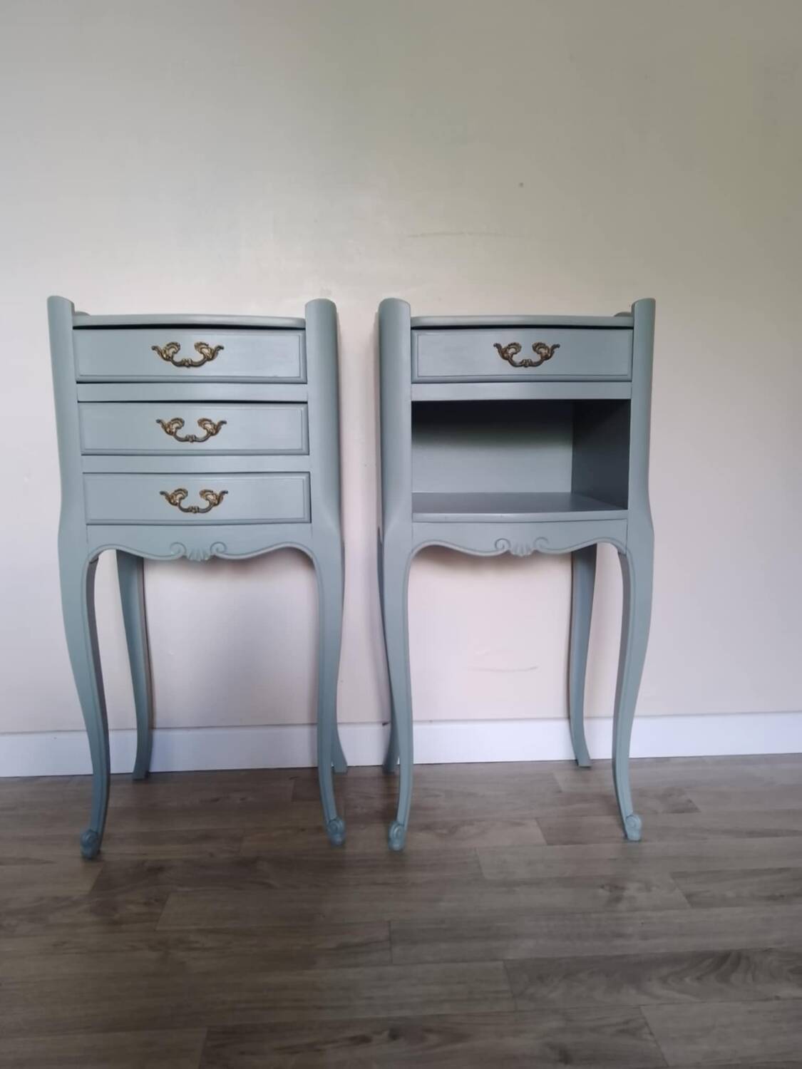 Painted wooden bedside tables
