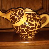 Elephant teapot decorated with giraffe cheetah, signed by the brand elephant 1896