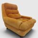Fauteuil lounge velours côtelé "Gamba S.A. Paris" – Teinte Pêche / Abricot