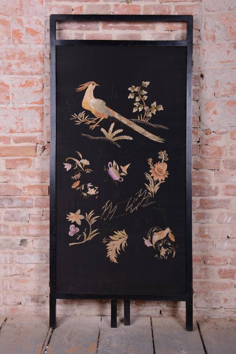 Art Deco Folding Screen in Oak, France, 1920s