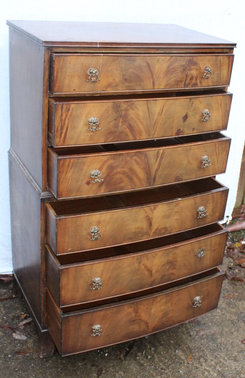 Mahogany chest on chest