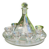 Whiskey liqueur service, cherry blossom pattern