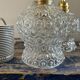 Set of three vintage pendant lamps in chiseled glass