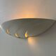 Pair of vintage matte white plaster wall lights, France 1970