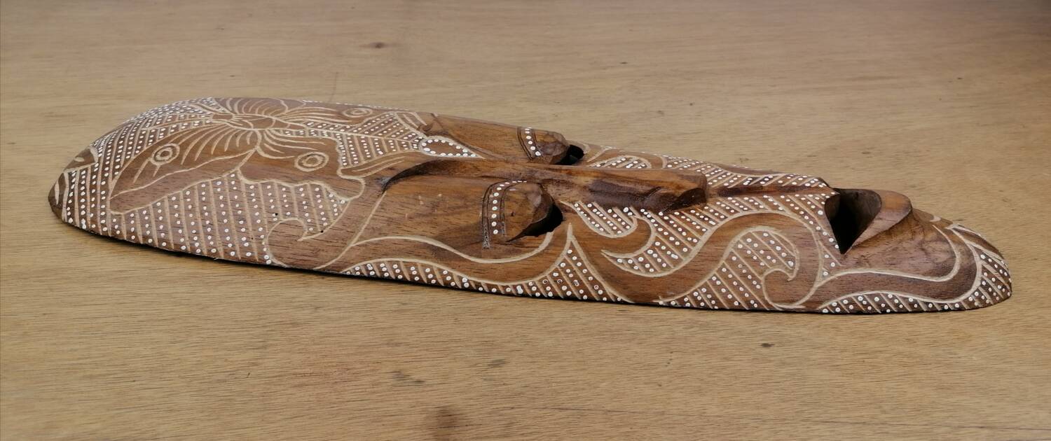 Hand carved wooden African tribal mask