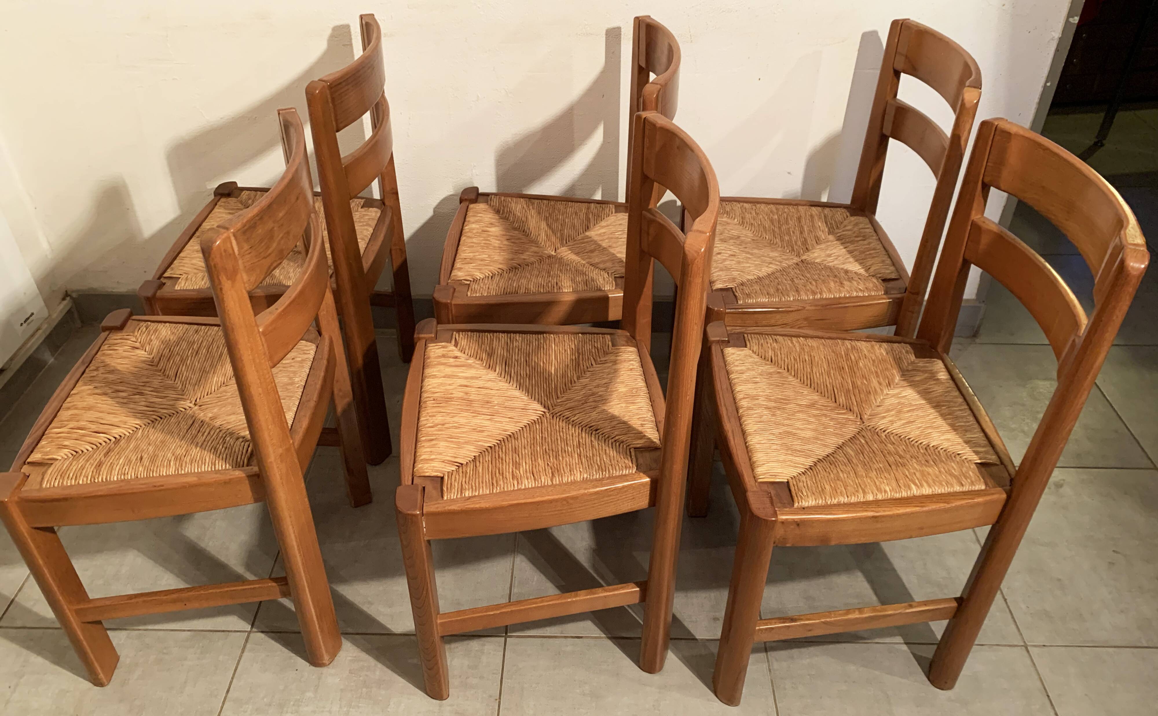 LOT DE 4 CHAISES PAILLEES GERBE DE PROVENCE | PATINES ET DECO