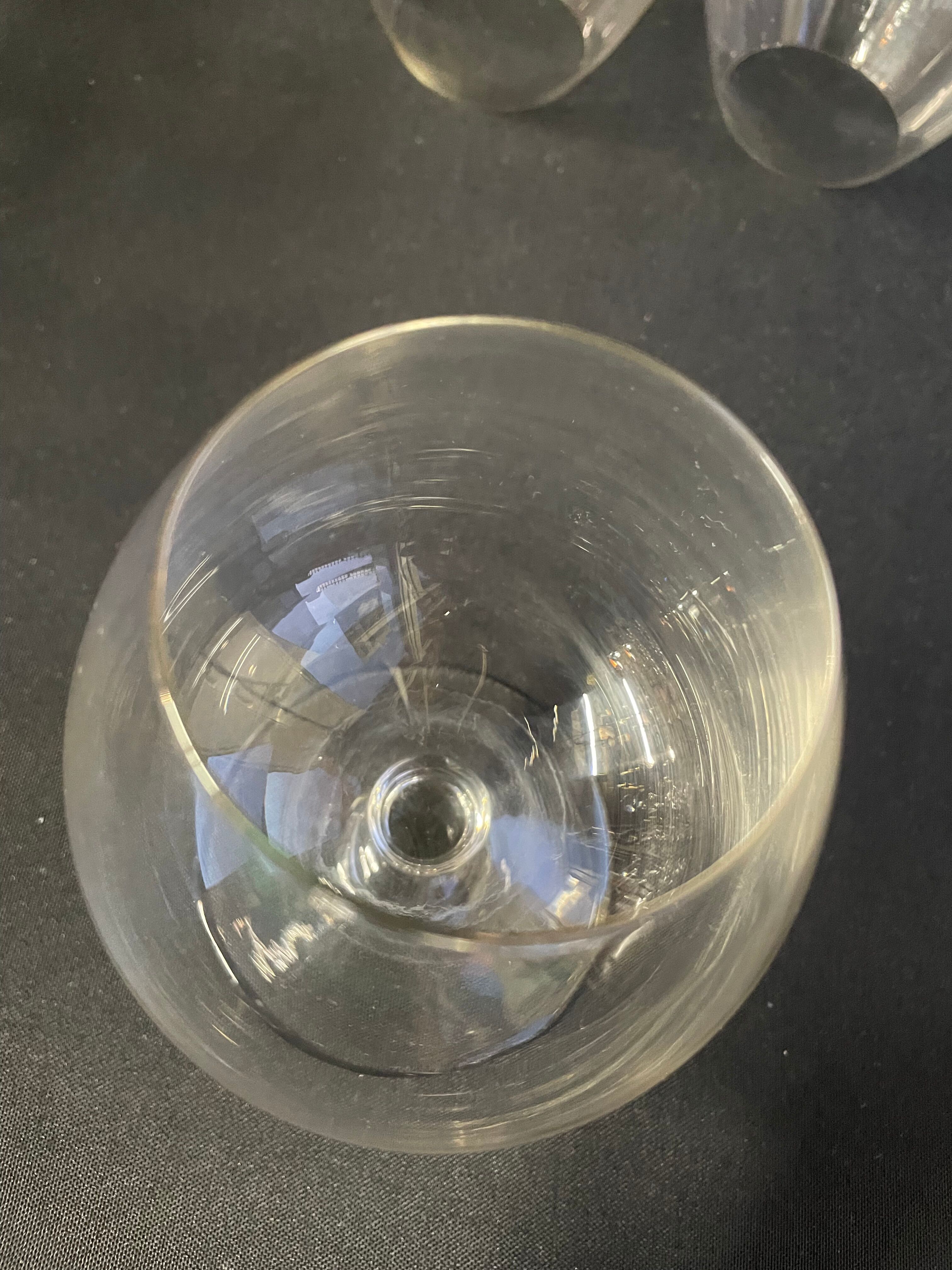 6 old tasting balloon glasses (cognac/armagnac) - light blown crystal