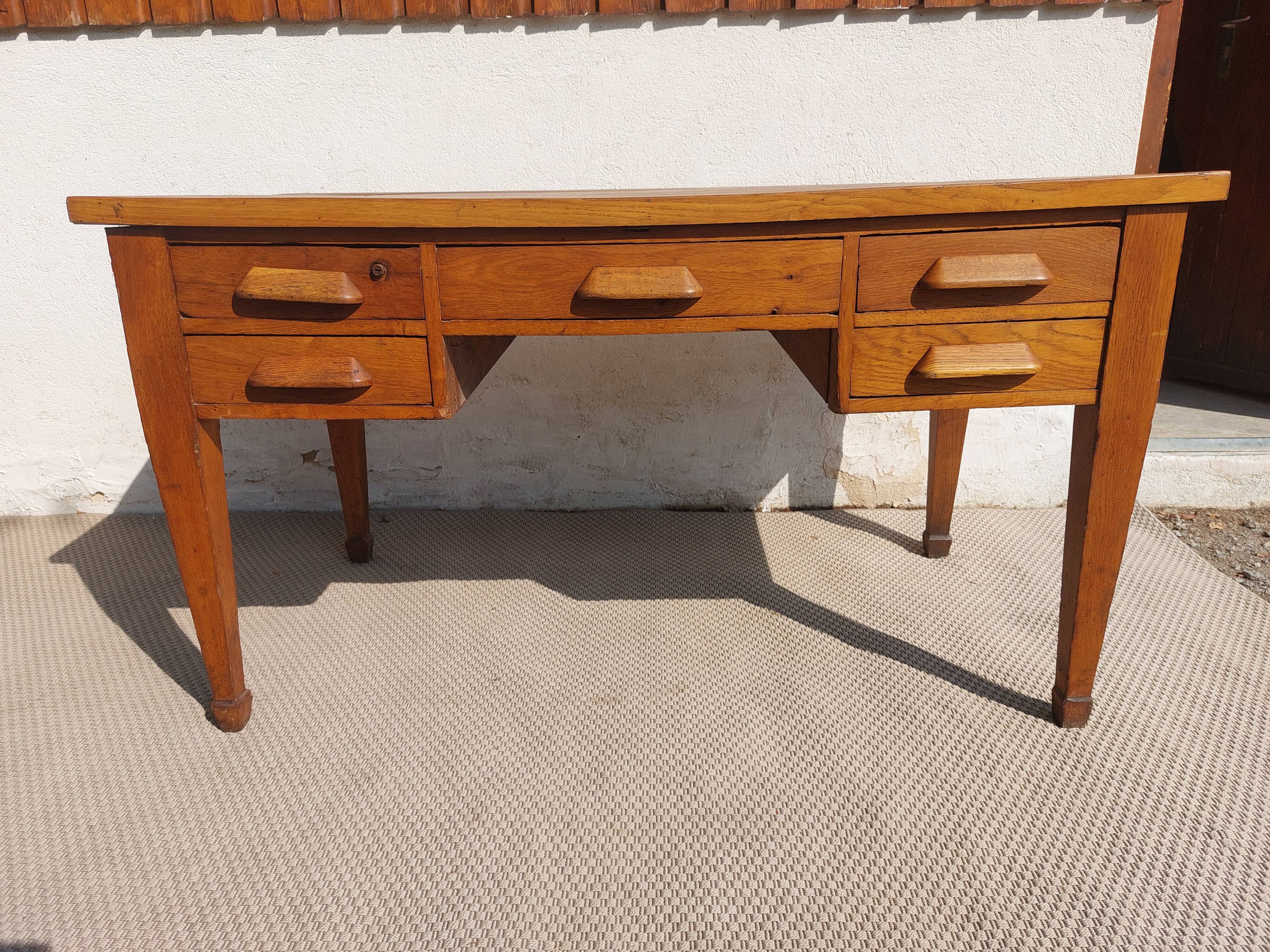 bureau en bois massif, vintage, bohème