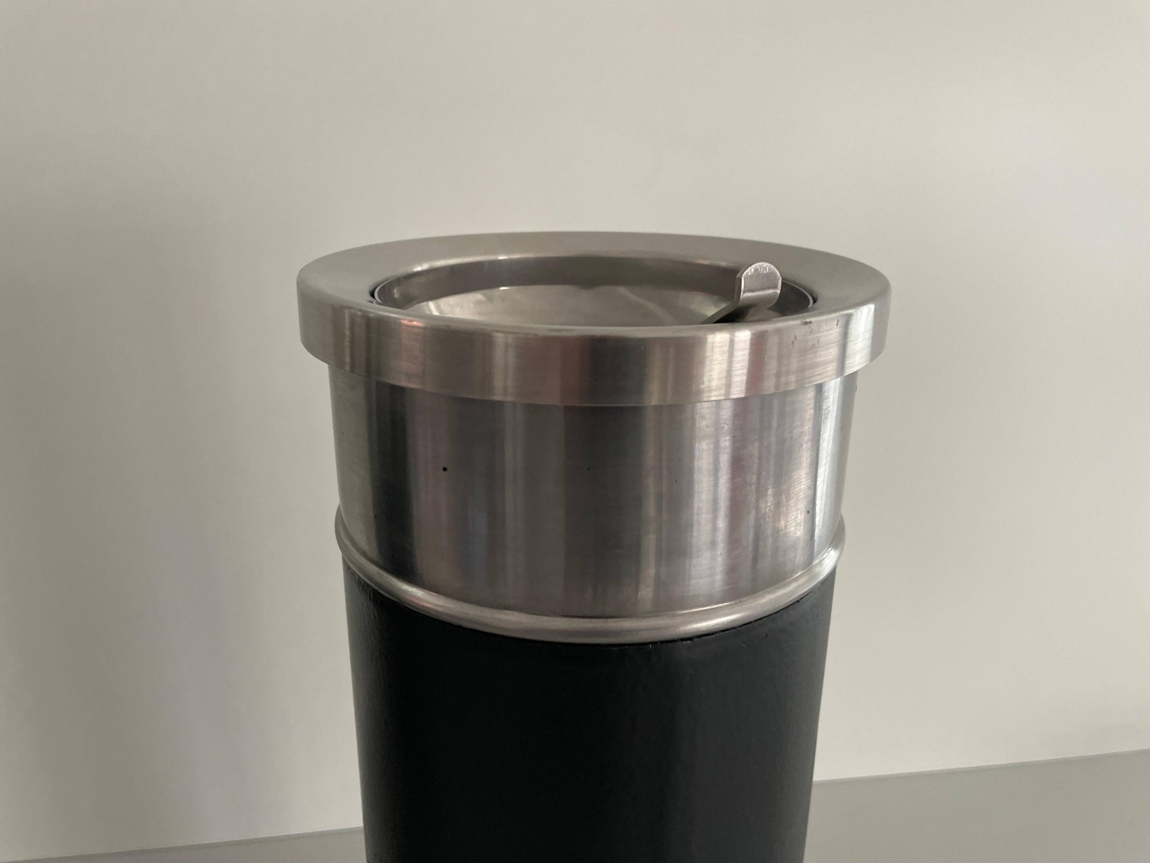 Set of 2 chrome floor ashtrays, 1960s, Germany