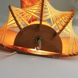 1960s wooden wall light sconce