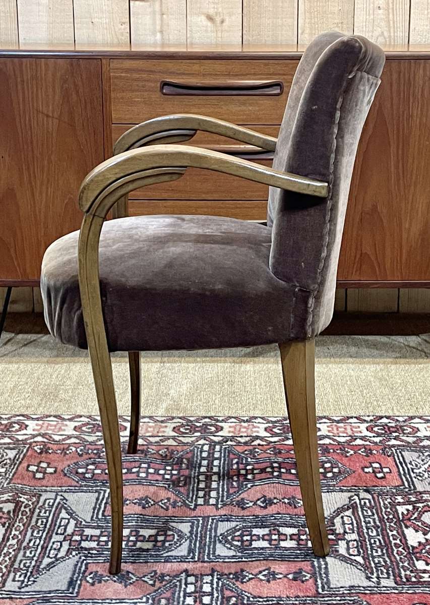 Art Deco bridge armchair in beech