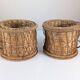 Rustic Pair of Spanish Andalusian Woven Esparto Baskets 1960s
