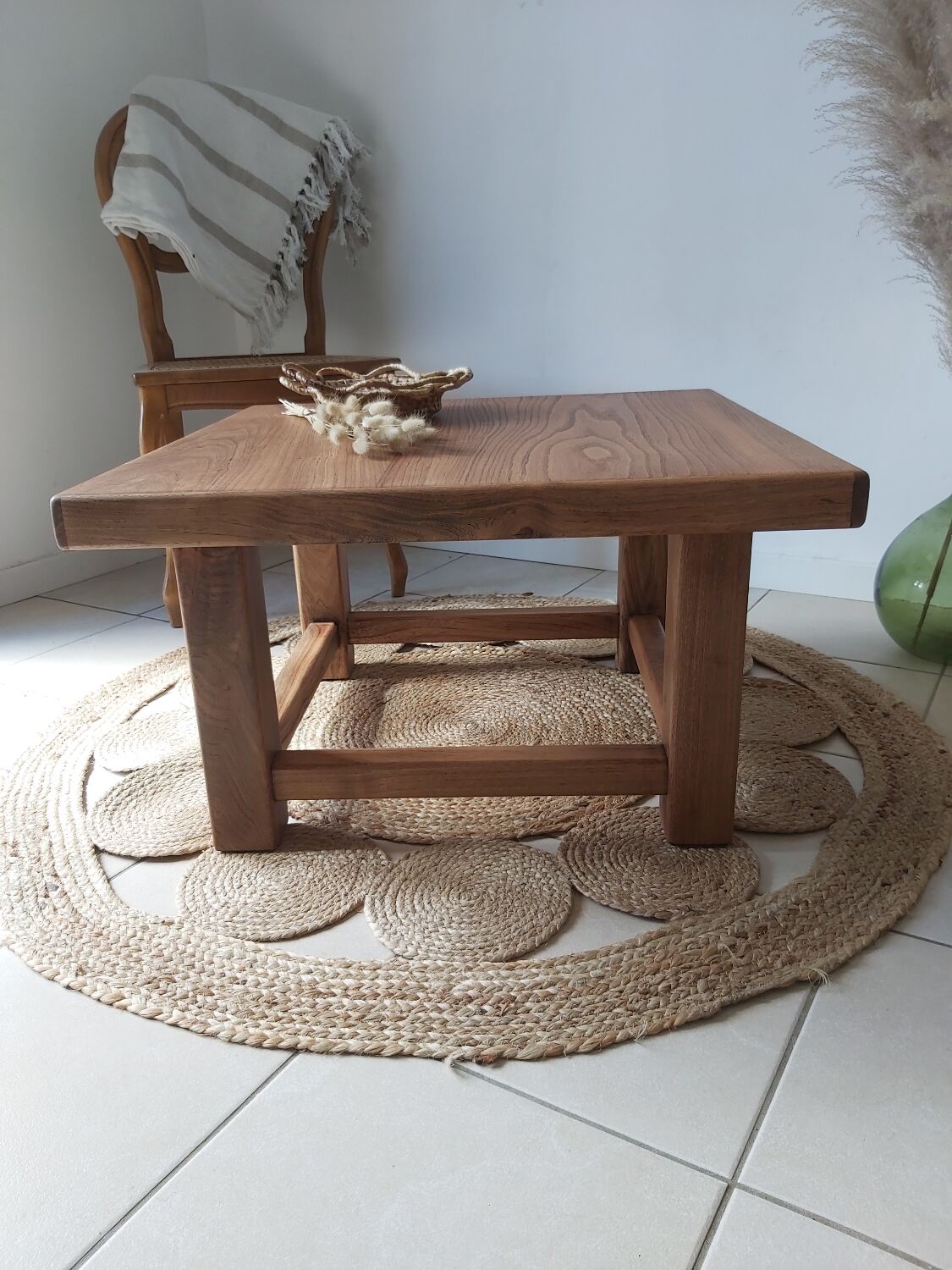 Roxanne raw wood coffee table