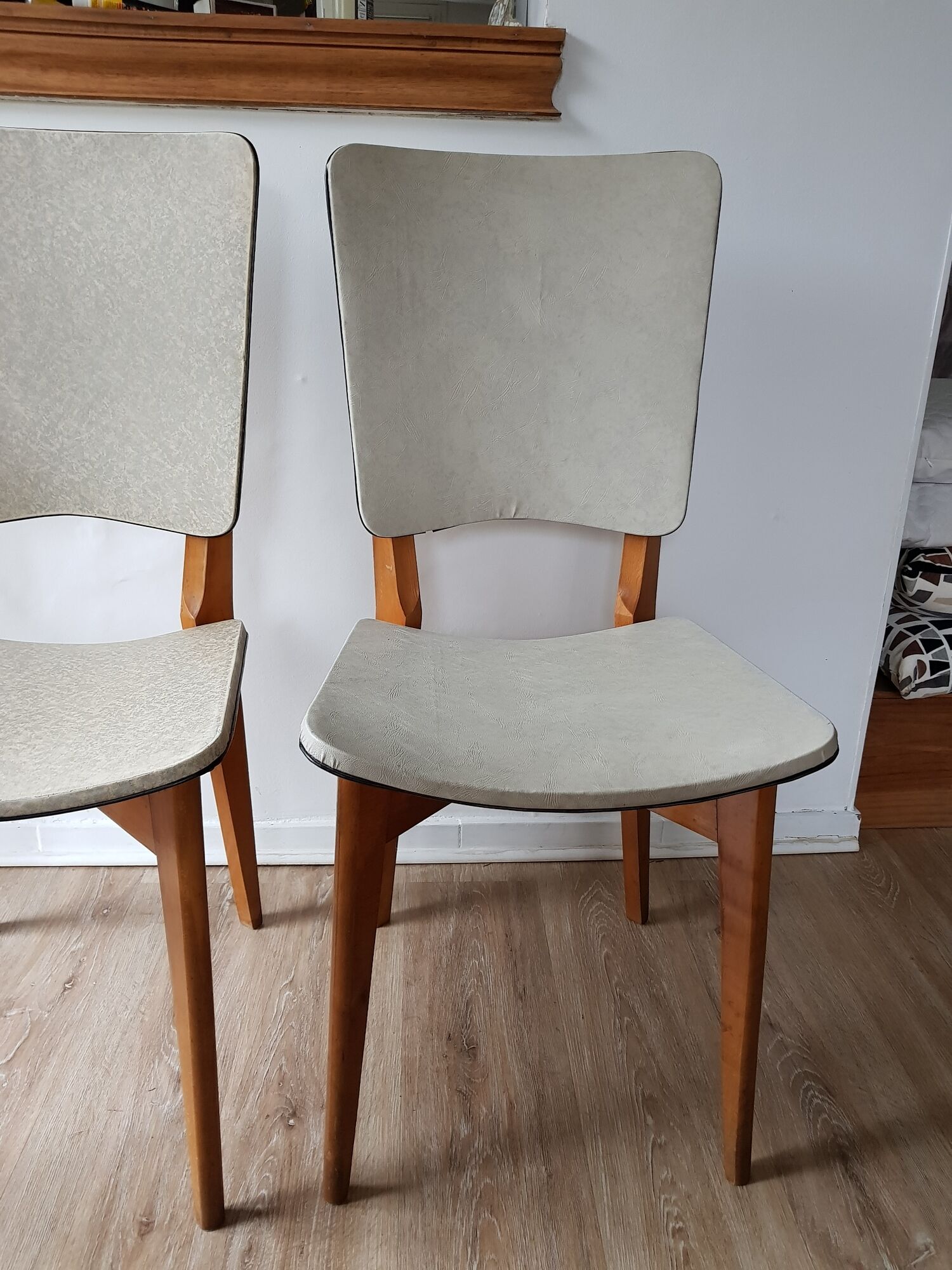 Pair of vintage Scandinavian-style skai chairs