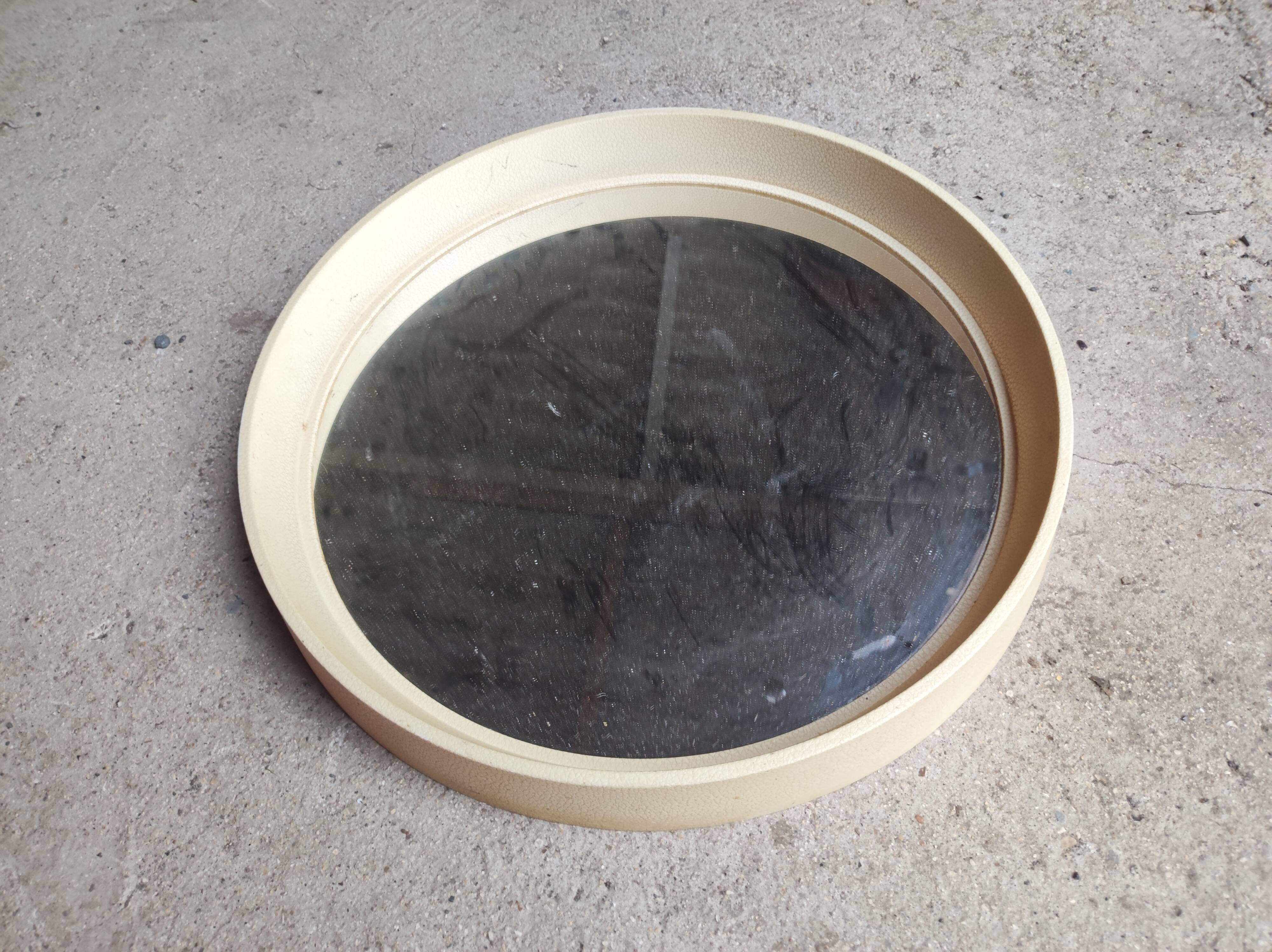 Vintage white round mirror 70 Lange Spiegel Germany