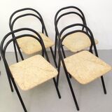 Four straw chairs from the 70s