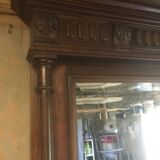 Henri II style beveled mirror in walnut