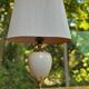 Large vintage 70s table lamp Maison Le Dauphin in brass & ceramic cr