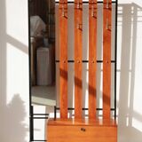 Vestiaire d’entrée vintage – Meuble à patères, miroir et rangements