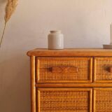 vintage rattan buffet