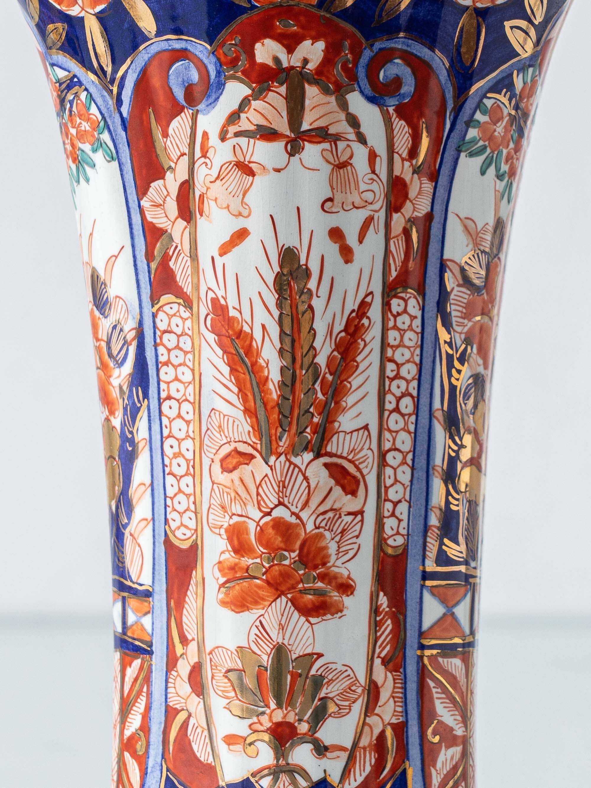 Pair of Delft Imari table lamps by Jaap Heinen with new Japanese shades.