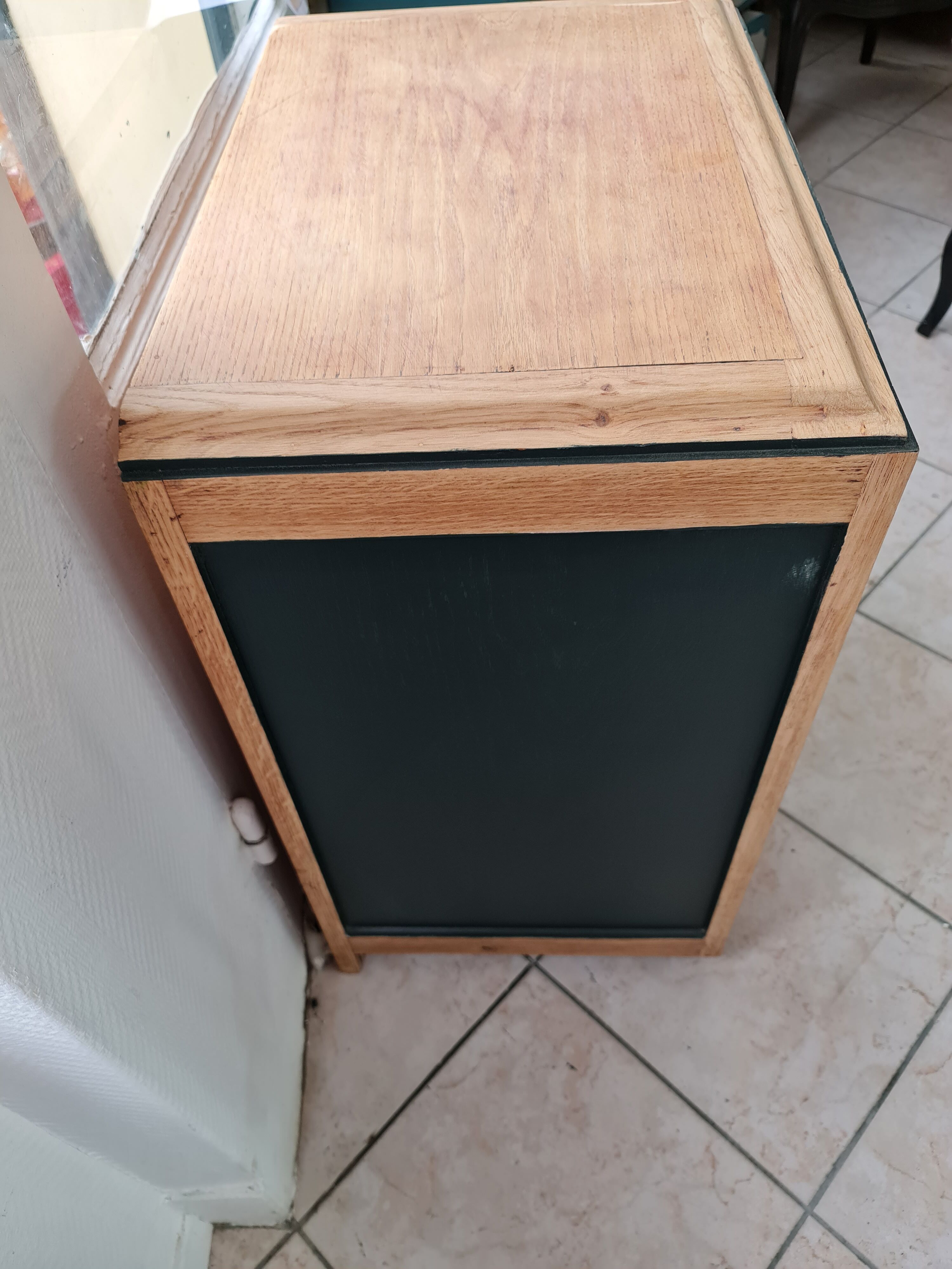 Chest of 4 drawers 40s feet compass raw wood and darjeling color