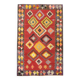 5x8 Red & Yellow Handmade Turkish Kilim Rug, 155x245Cm