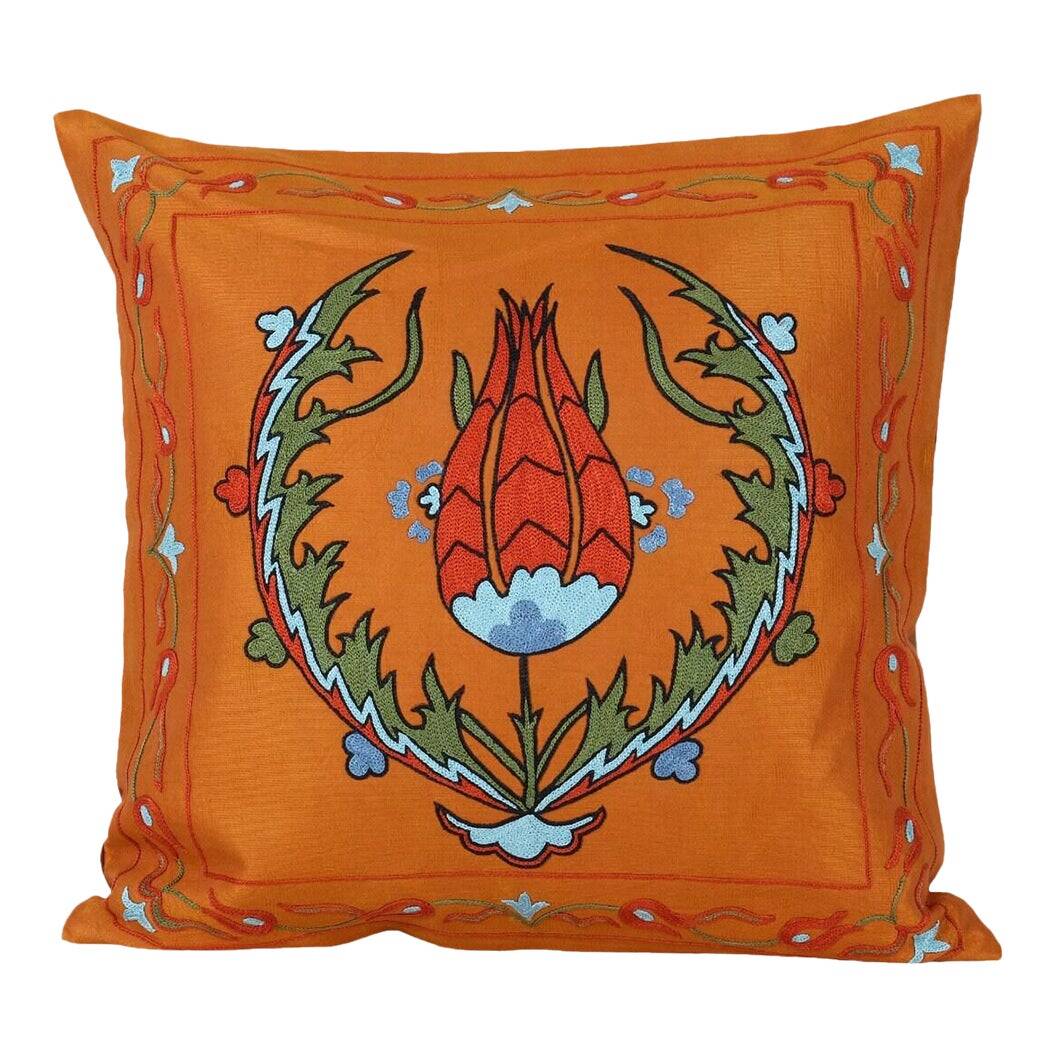 Vintage embroidered cushion cover 51x51 cm