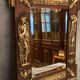 Mirror pediment nineteenth Neo classical decoration antique character brass on wood
