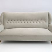 Attributed Gio Ponti Mid-Century Modern Velvet Sofa for ISA, 1950s