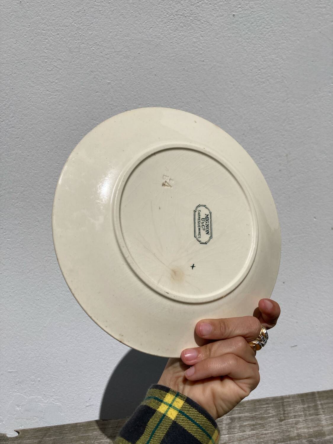 4 iron earth plates Mignon Sarreguemines