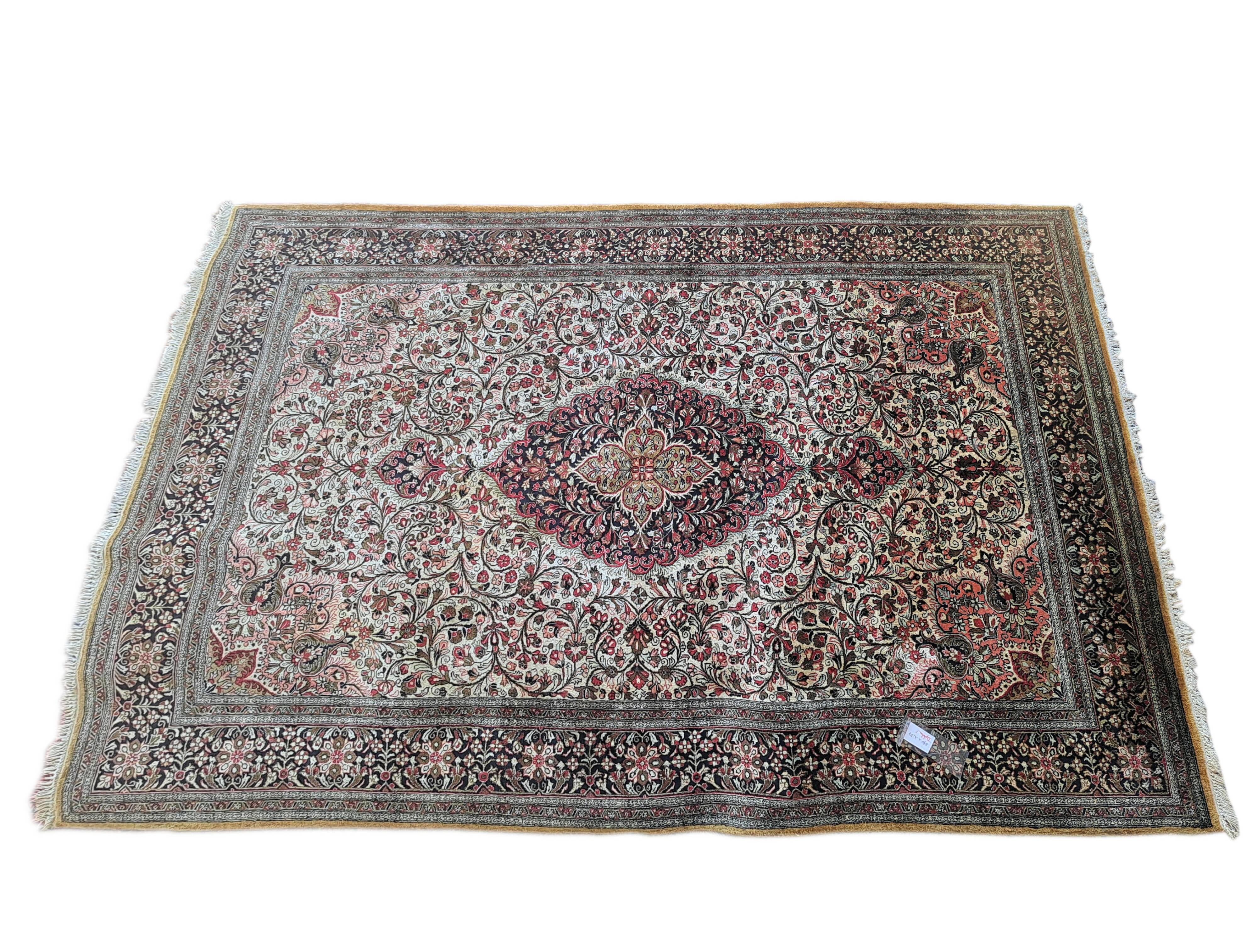 Qom/Ghom carpet, multicoloured (brown, yellow, blue, red), 135x210cm, Iran