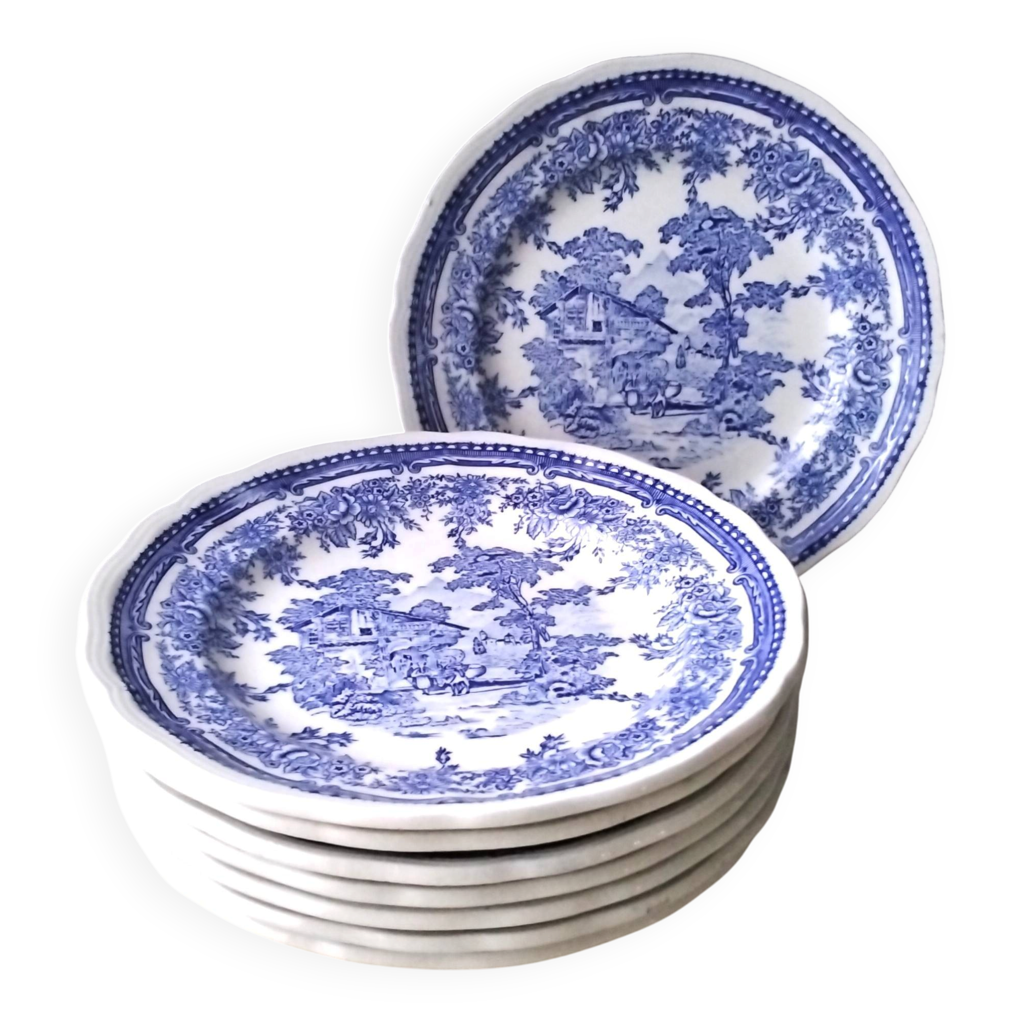 8 Dessert plates Lunéville Tradition KG Special Grand Feu