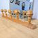 Turned wooden coat rack