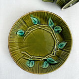 Tasse à café ancienne en barbotine bambou