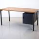 Bureau hollandais en teck et acier noir des années 1960