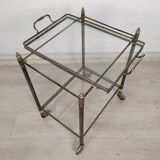 Silver-plated brass rolling trolley