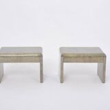 Mid-Century Modern Bedside Tables Made of Laquered Goat Skin by Aldo Tura
