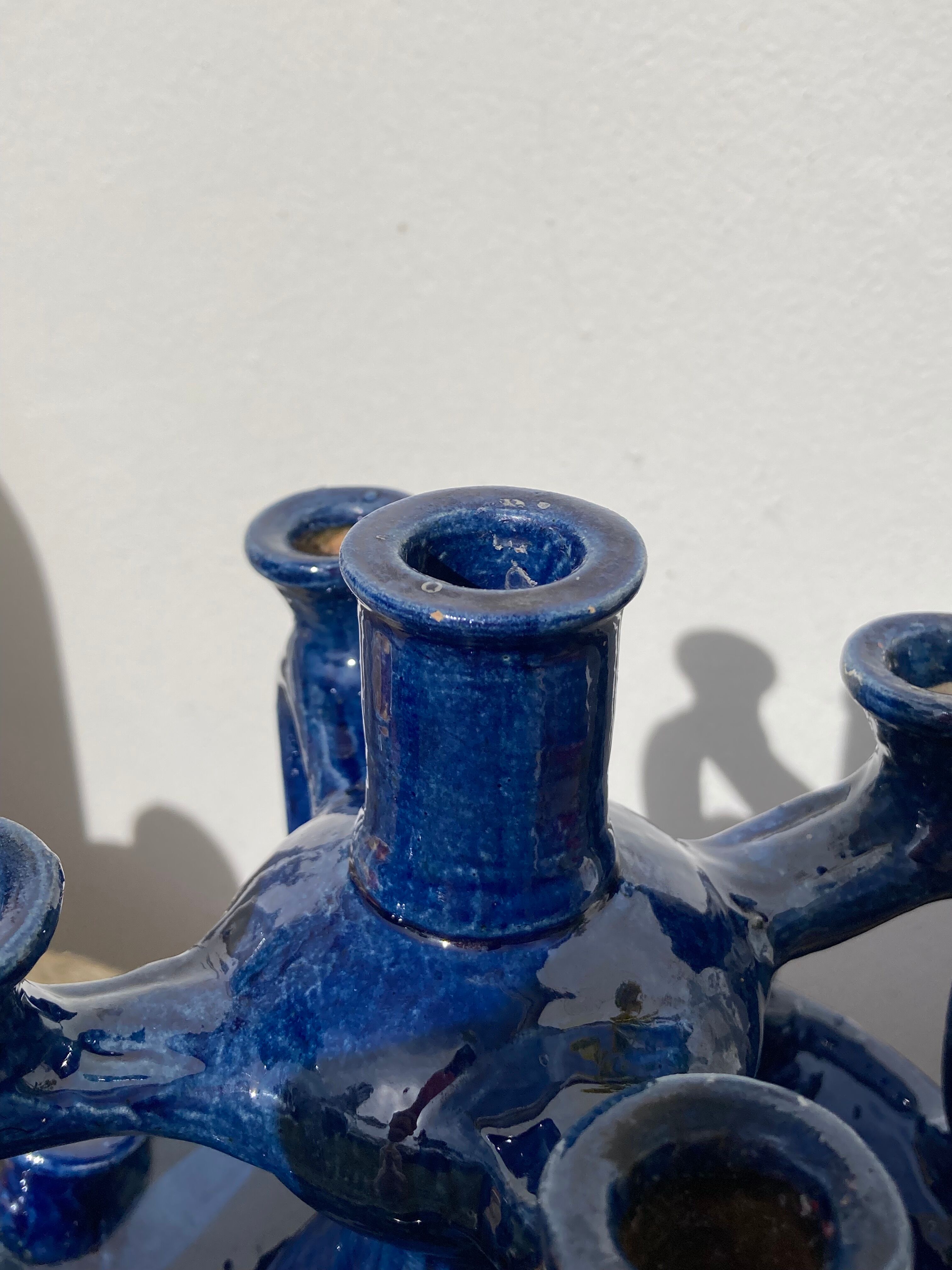 Candlestick in blue Tamegroute