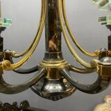 Lustre Lampart en laiton et cristal, années 1970